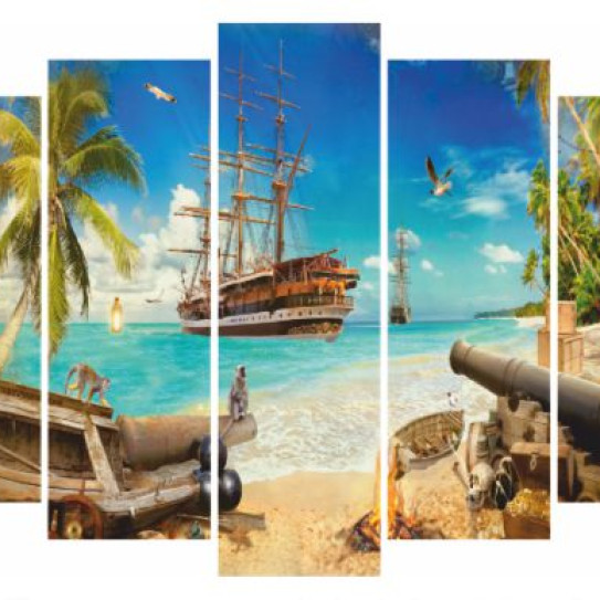 Модульная картина Остров сокровищ
