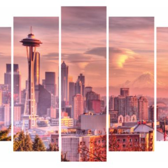 Модульная картина Город на закате